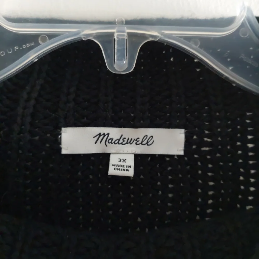 Madewell wool blend Mock Neck chunky knit relaxed sweater 3X - Picture 3 of 9